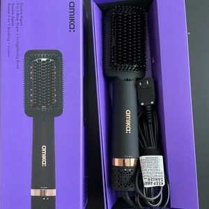 amika Black and Rose Gold Paddle Brush Dryer